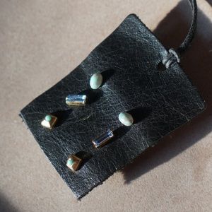 Set of 6 stud earrings (3 pairs)